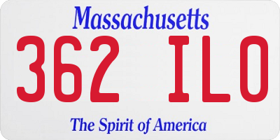 MA license plate 362IL0