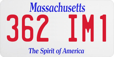 MA license plate 362IM1