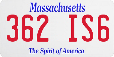 MA license plate 362IS6