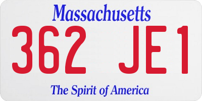 MA license plate 362JE1
