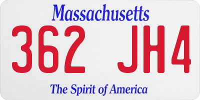 MA license plate 362JH4