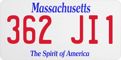 MA license plate 362JI1