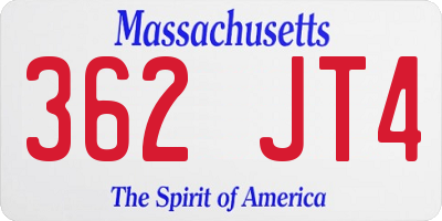 MA license plate 362JT4