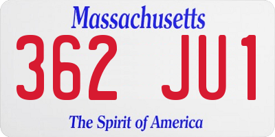 MA license plate 362JU1