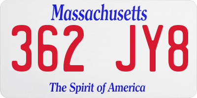 MA license plate 362JY8