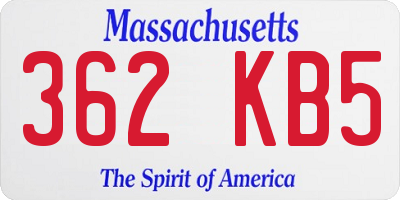 MA license plate 362KB5