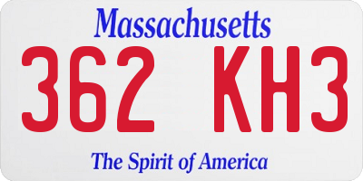MA license plate 362KH3