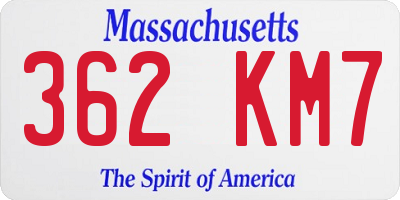 MA license plate 362KM7