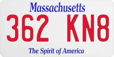 MA license plate 362KN8