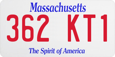 MA license plate 362KT1