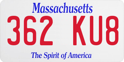 MA license plate 362KU8