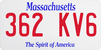 MA license plate 362KV6