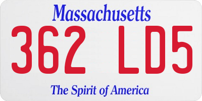 MA license plate 362LD5