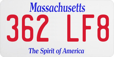 MA license plate 362LF8