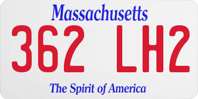 MA license plate 362LH2