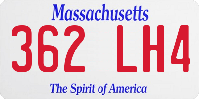 MA license plate 362LH4