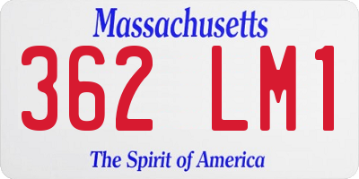 MA license plate 362LM1