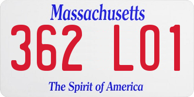 MA license plate 362LO1