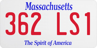 MA license plate 362LS1