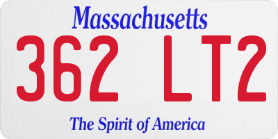 MA license plate 362LT2