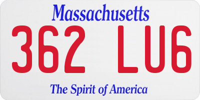 MA license plate 362LU6