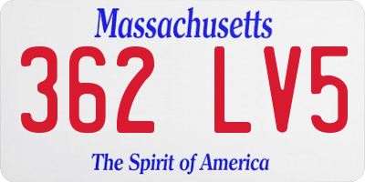 MA license plate 362LV5