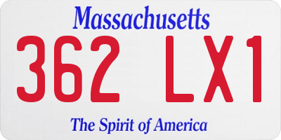 MA license plate 362LX1