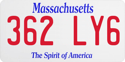 MA license plate 362LY6