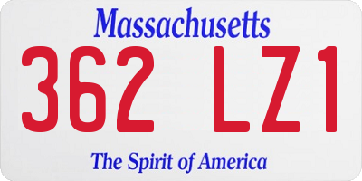 MA license plate 362LZ1