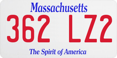 MA license plate 362LZ2