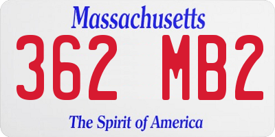 MA license plate 362MB2