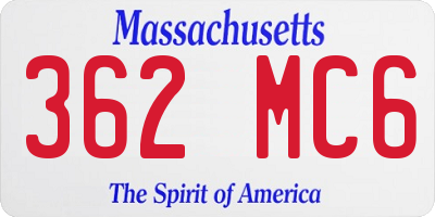 MA license plate 362MC6