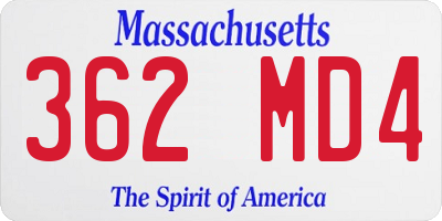 MA license plate 362MD4