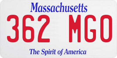 MA license plate 362MG0
