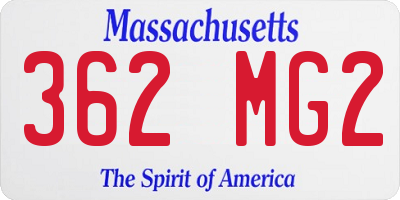 MA license plate 362MG2