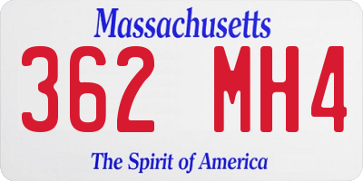MA license plate 362MH4