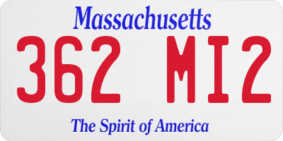 MA license plate 362MI2