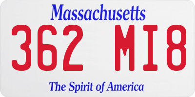 MA license plate 362MI8