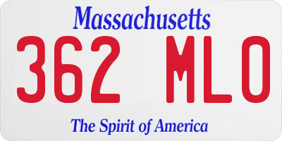 MA license plate 362ML0