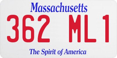 MA license plate 362ML1