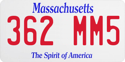 MA license plate 362MM5