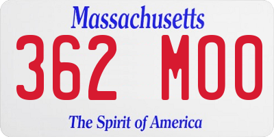 MA license plate 362MO0