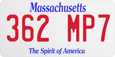 MA license plate 362MP7