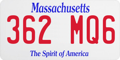 MA license plate 362MQ6