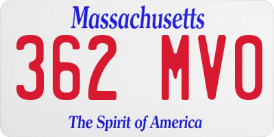 MA license plate 362MV0