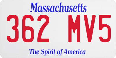 MA license plate 362MV5
