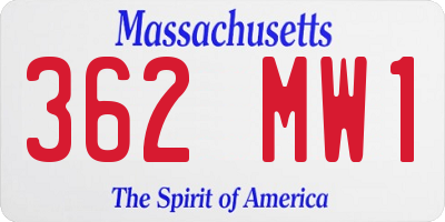 MA license plate 362MW1