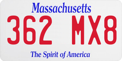 MA license plate 362MX8