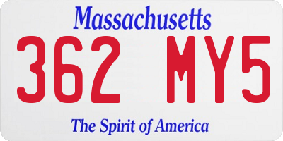 MA license plate 362MY5