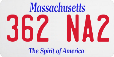 MA license plate 362NA2